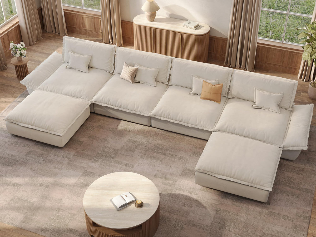 Oversized Modular Sectional Sofa – Deep Seat Design