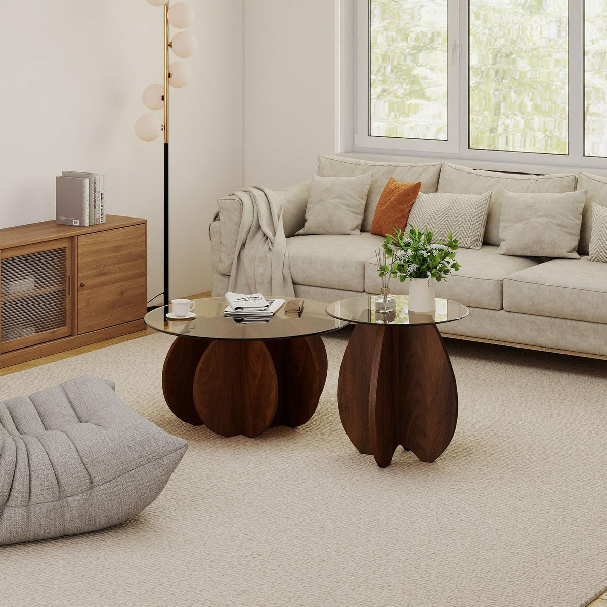 Tempered Glass Coffee and Side Table Set