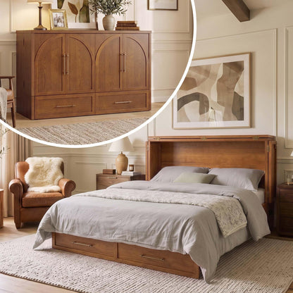 Queen Murphy Bed – Solid Wood Space-Saving Design