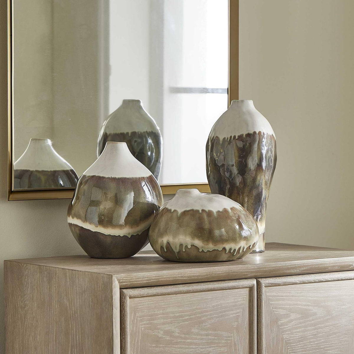 Outdoor Decorative Vases – Sculptural Set of 3