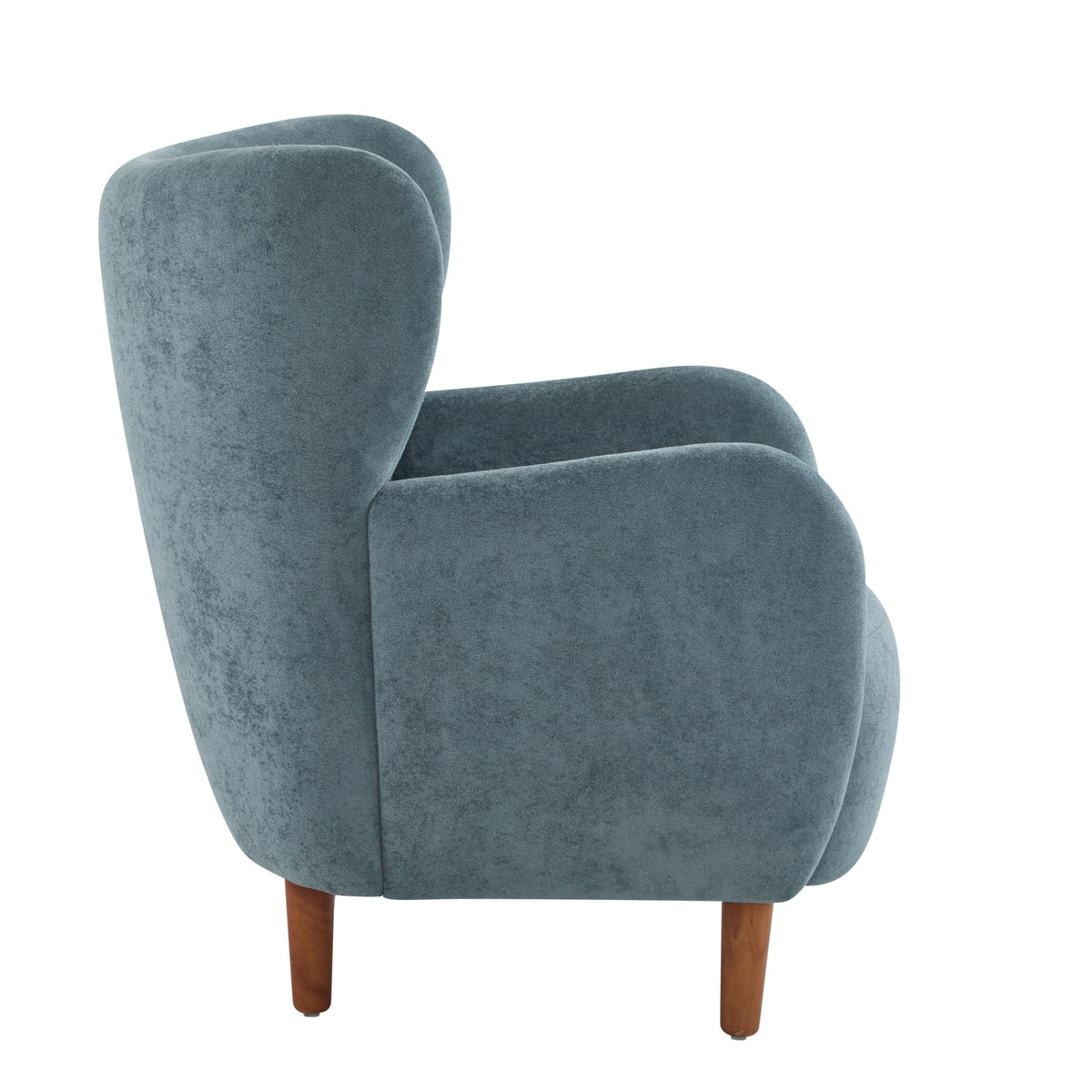 Velvet Wingback Accent Chair – Mid-Century Design