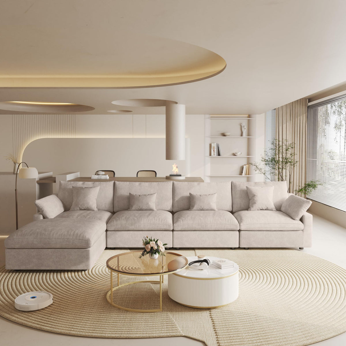 Linen Modular Sectional Sofa – Cloud Comfort Design