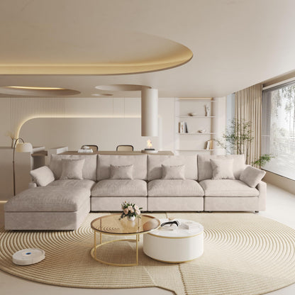 Linen Modular Sectional Sofa – Cloud Comfort Design