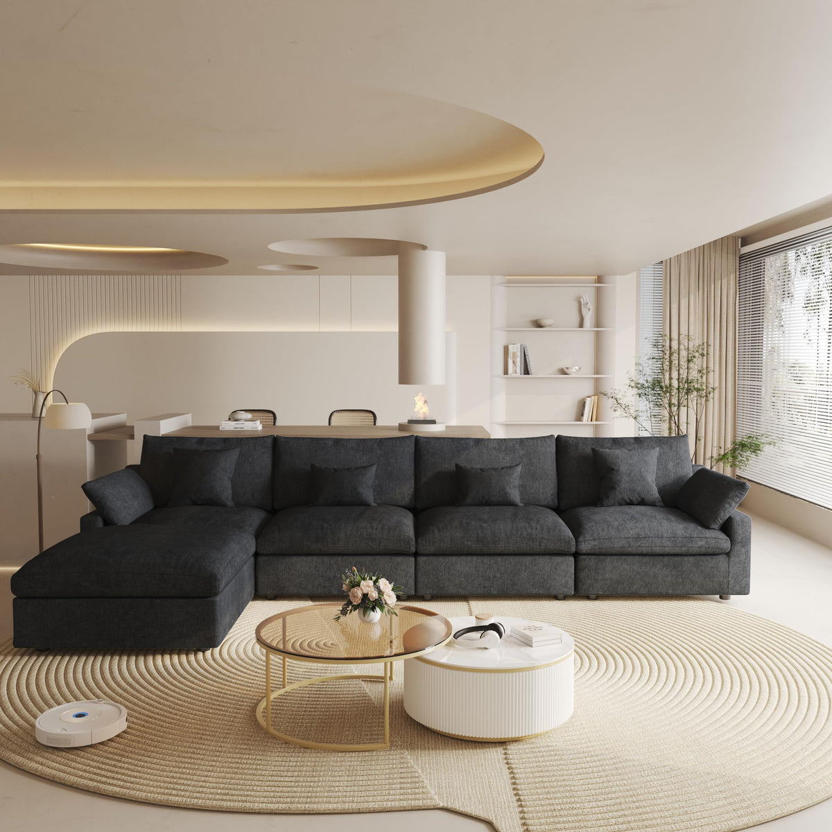 Linen Modular Sectional Sofa – Cloud Comfort Design