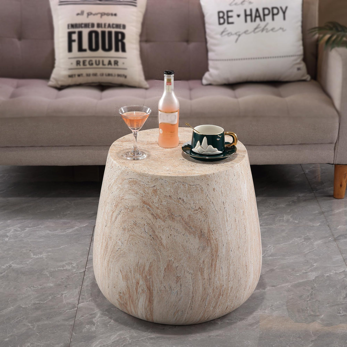 Round Fiberglass Coffee Table with Modern Design