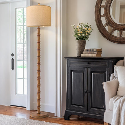 62 Inch Farmhouse Floor Lamp with Rustic Design