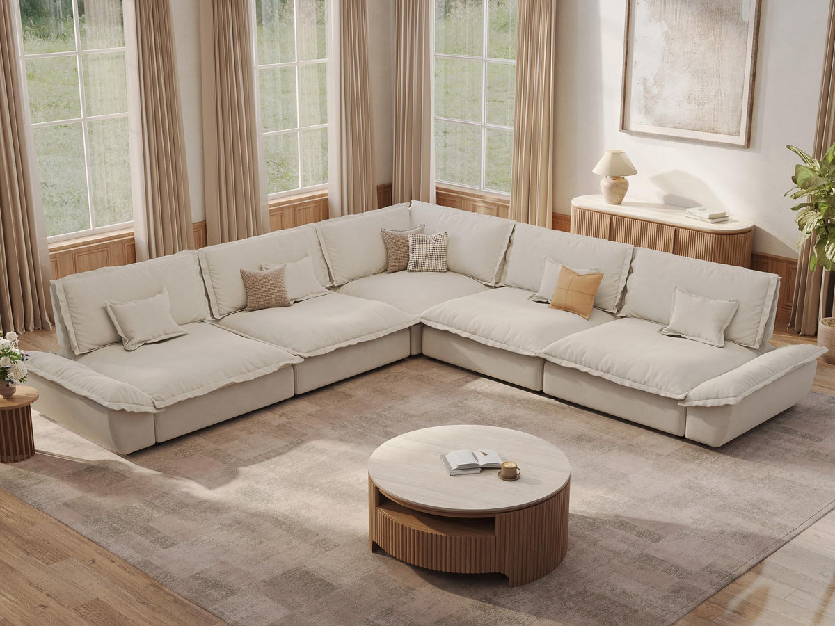 Oversized Modular Sectional Sofa – Deep Seat Design