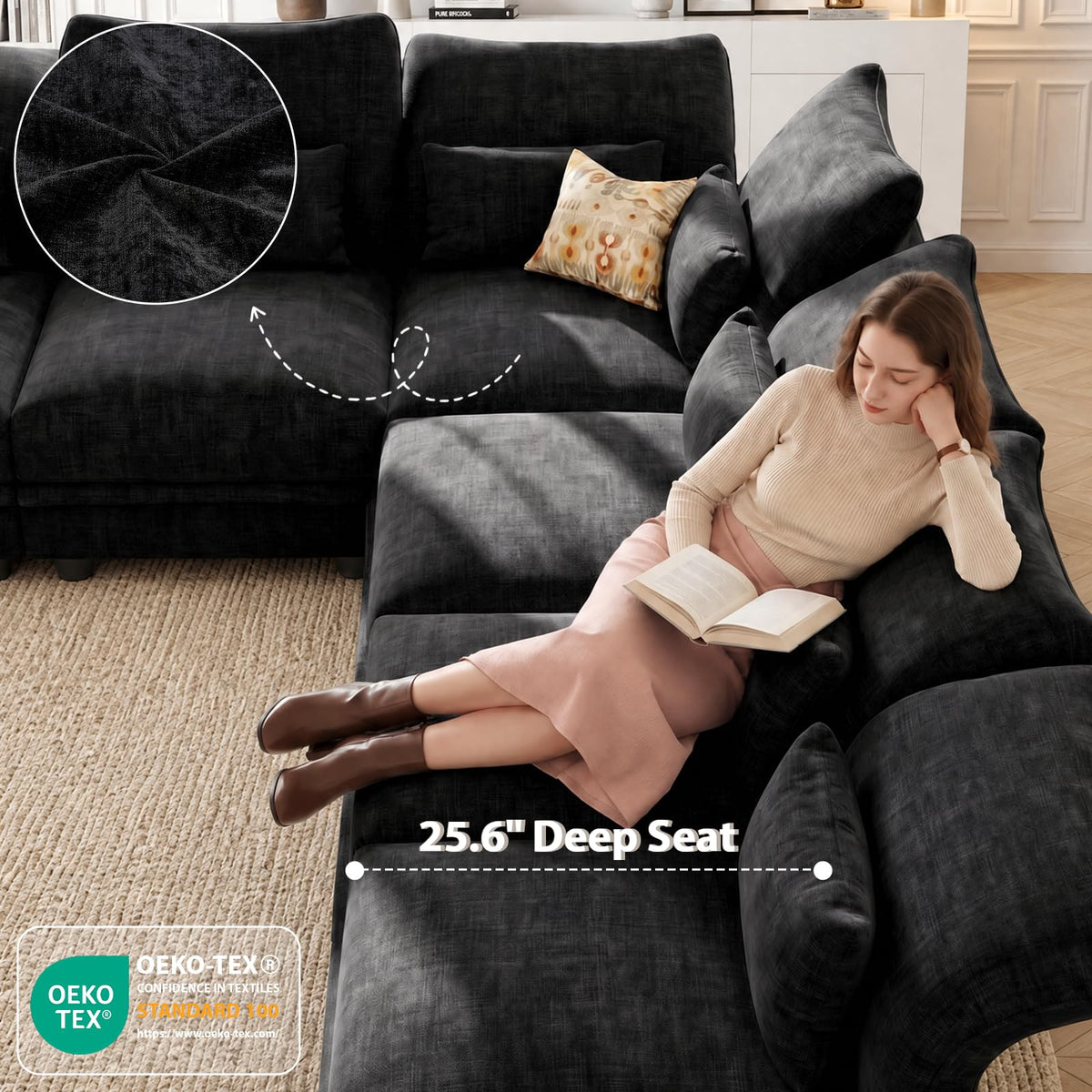 U-Shaped Sectional Sofa – Modern Lounge Design