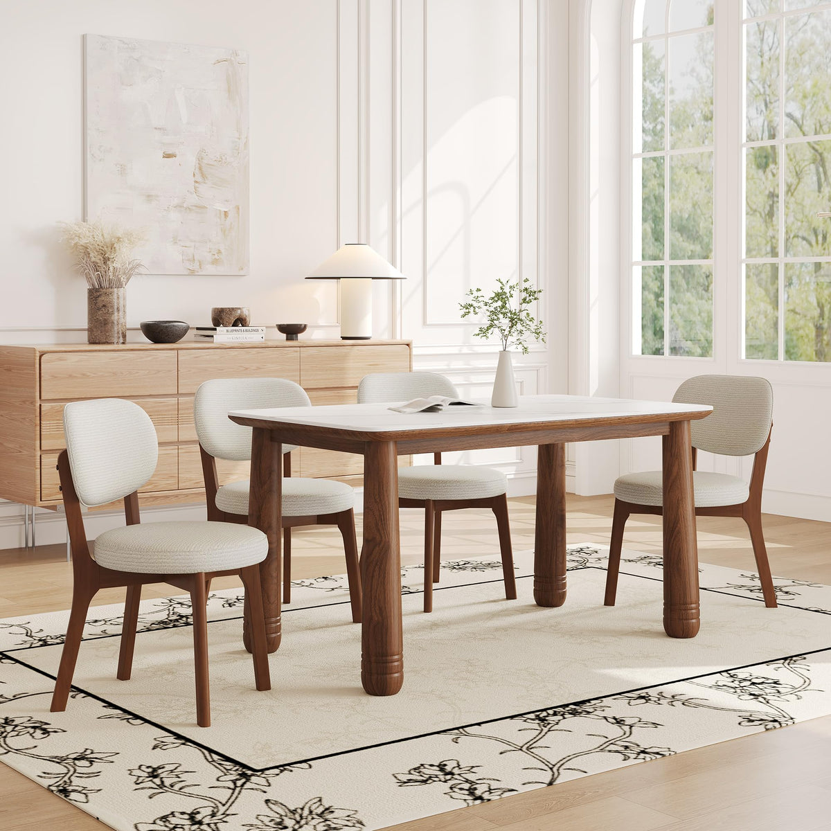 Sintered Stone Dining Table Set for 6