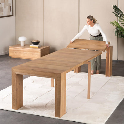 Solid Wood Extendable Dining Table for 2 to 12