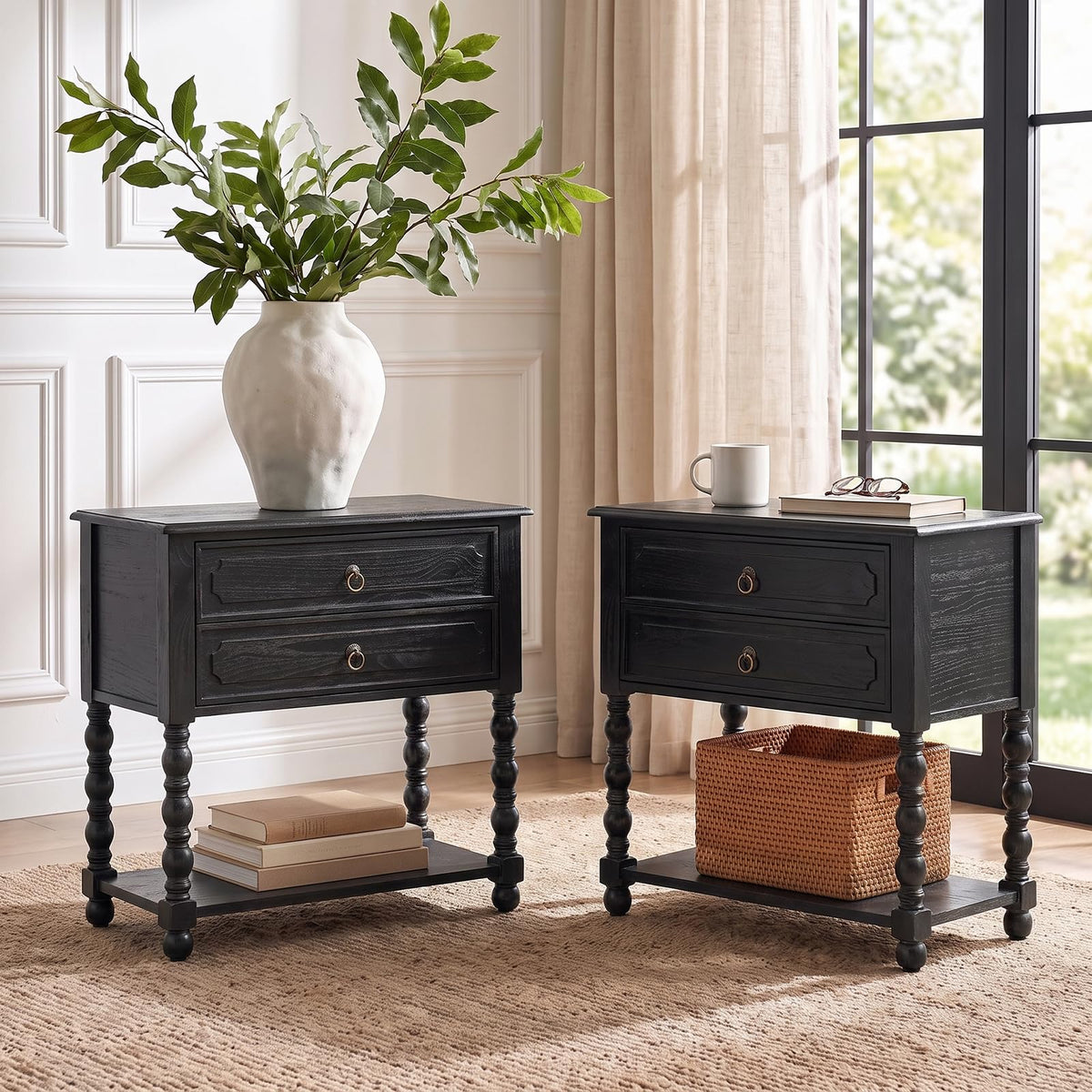 Farmhouse End Table with Charging Station