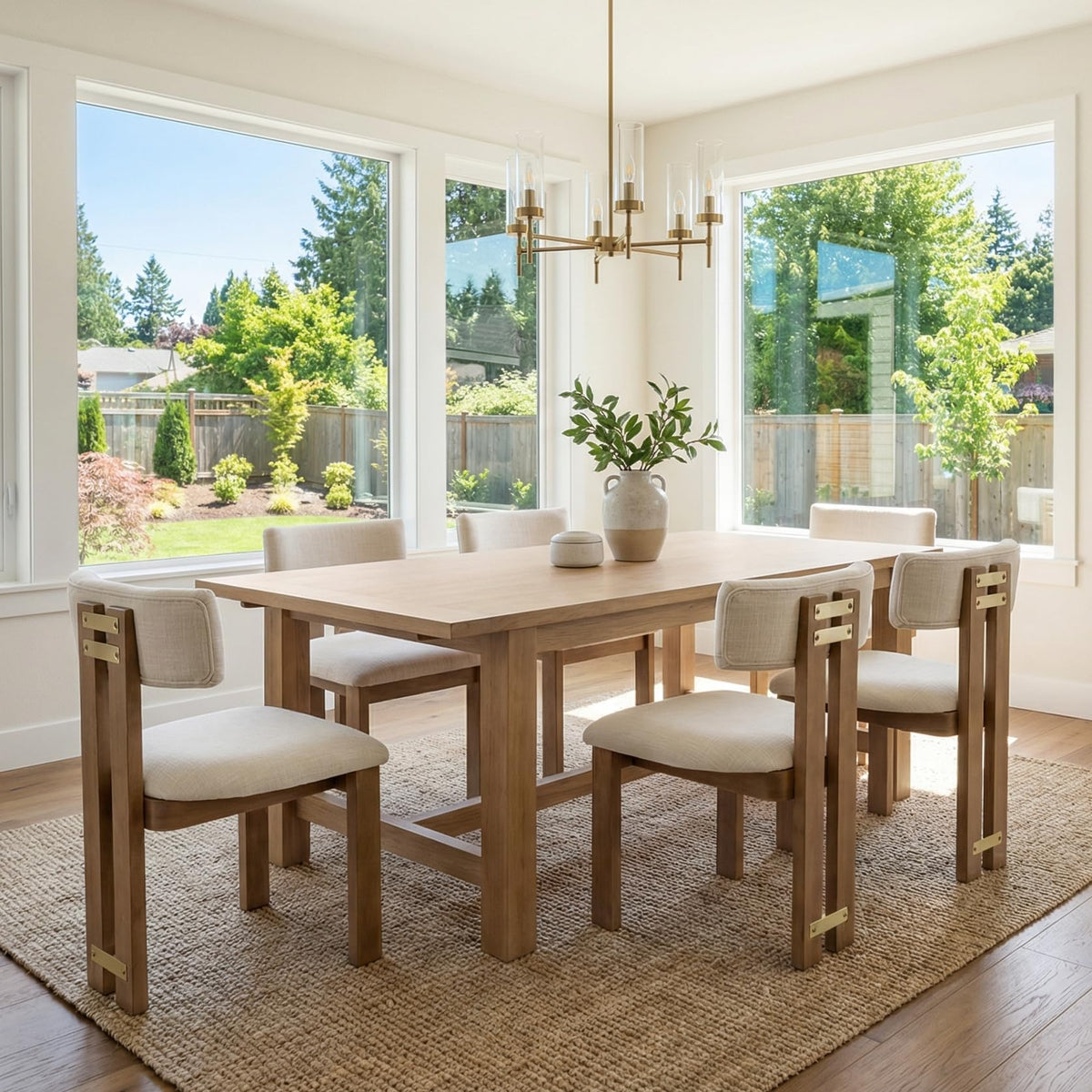 Modern Farmhouse Dining Chairs with Wood Frame