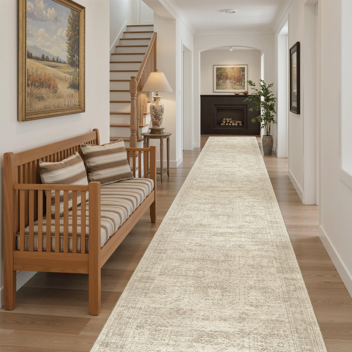Washable Area Rug with Non Slip Backing
