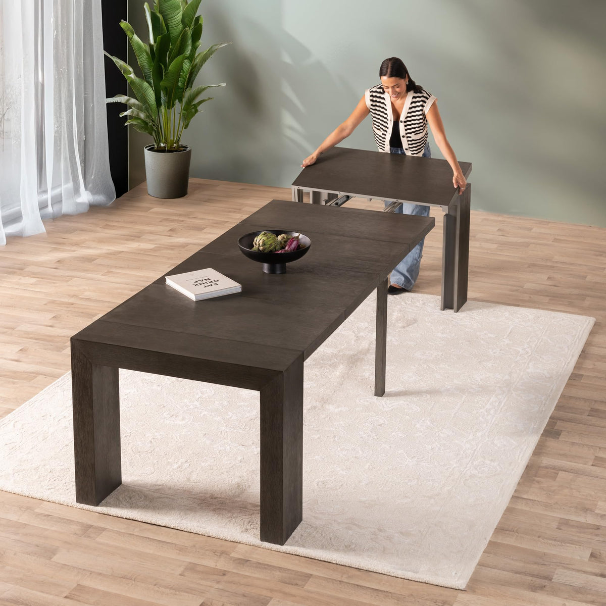 Solid Wood Extendable Dining Table for 2 to 12