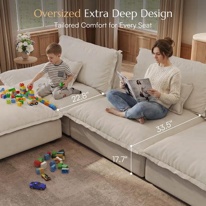 Oversized Modular Sectional Sofa – Deep Seat Design