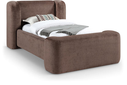 Beige Chenille Full Bed – Modern Upholstered Frame