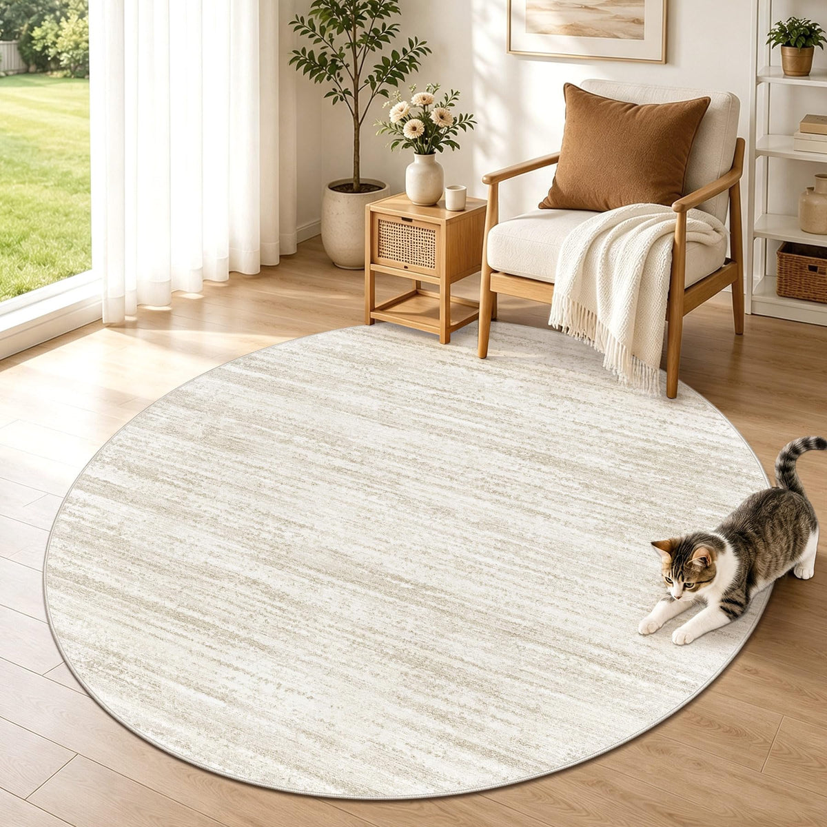 Washable Area Rug with Modern Printed Design