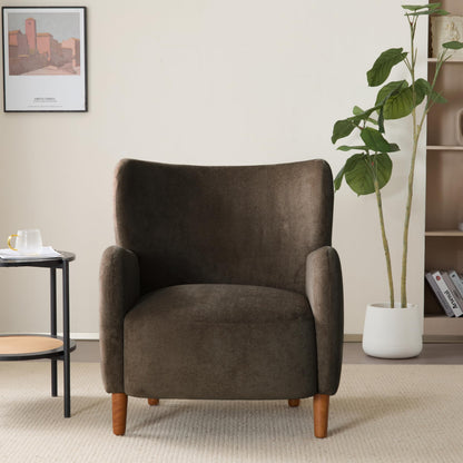 Velvet Wingback Accent Chair – Mid-Century Design