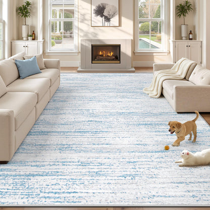 Washable Area Rug with Modern Printed Design