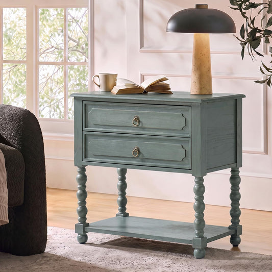 Farmhouse End Table with Charging Station