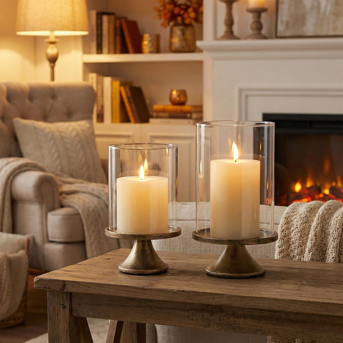 Modern Pillar Candle Holders – Decorative Set