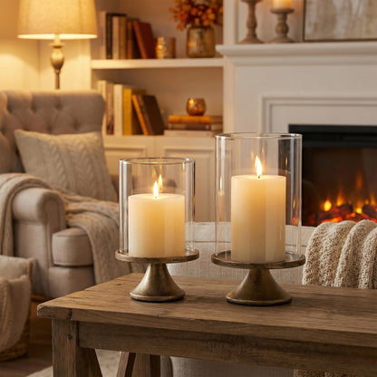 Modern Pillar Candle Holders – Decorative Set