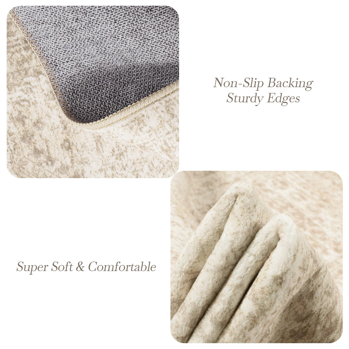 Washable Area Rug with Non Slip Backing