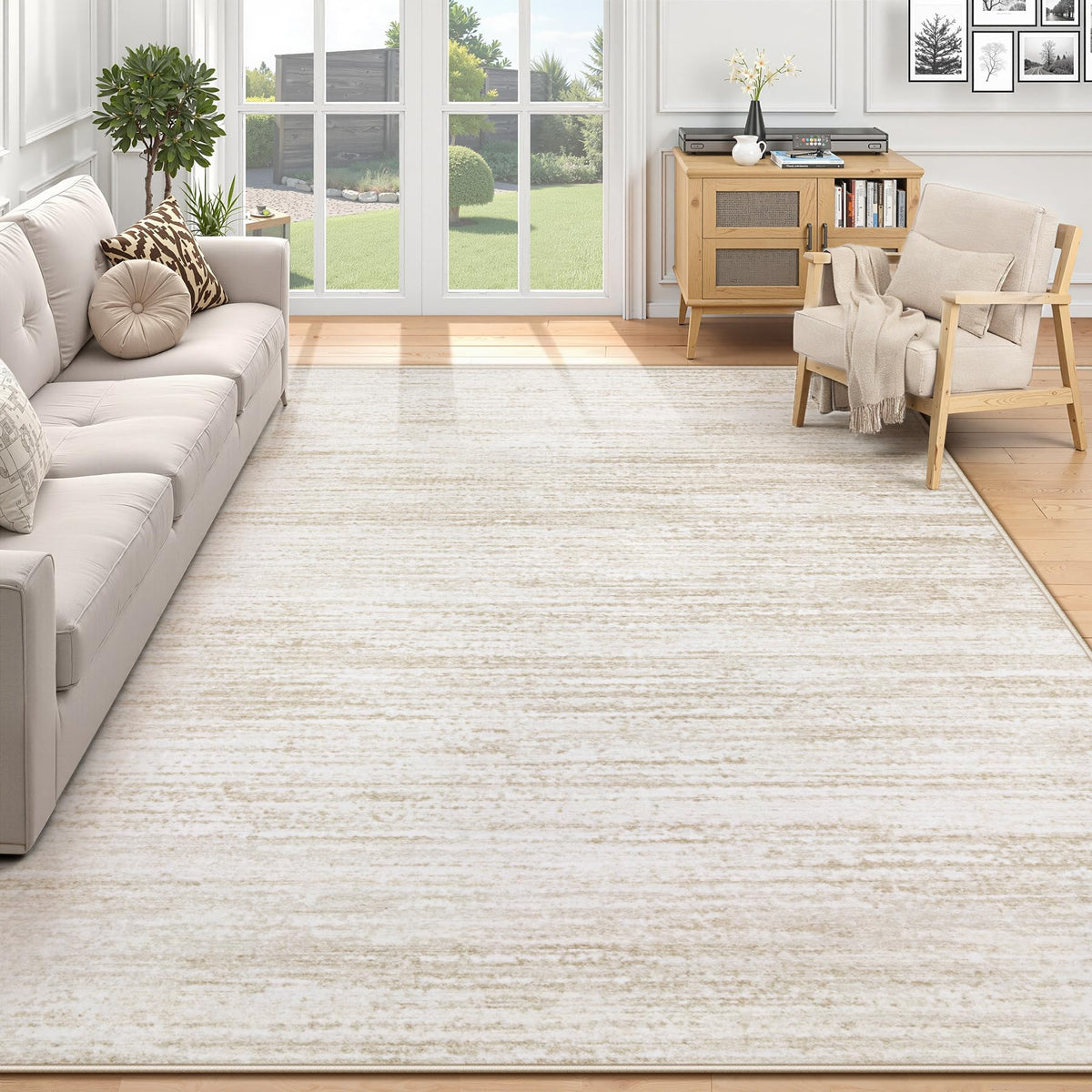 Washable Area Rug with Modern Printed Design