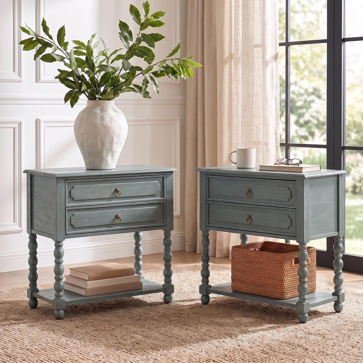 Farmhouse End Table with Charging Station