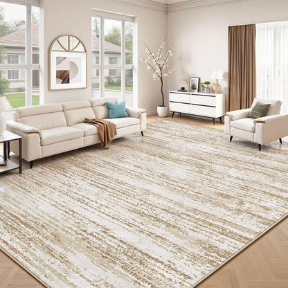 Washable Area Rug with Modern Printed Design