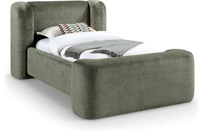 Beige Chenille Full Bed – Modern Upholstered Frame