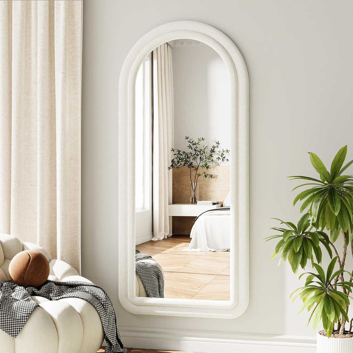 Full-Length Floor Mirror – Soft Flannel Frame