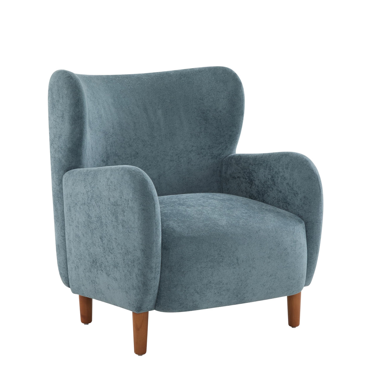 Velvet Wingback Accent Chair – Mid-Century Design