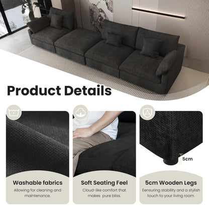 Linen Modular Sectional Sofa – Cloud Comfort Design