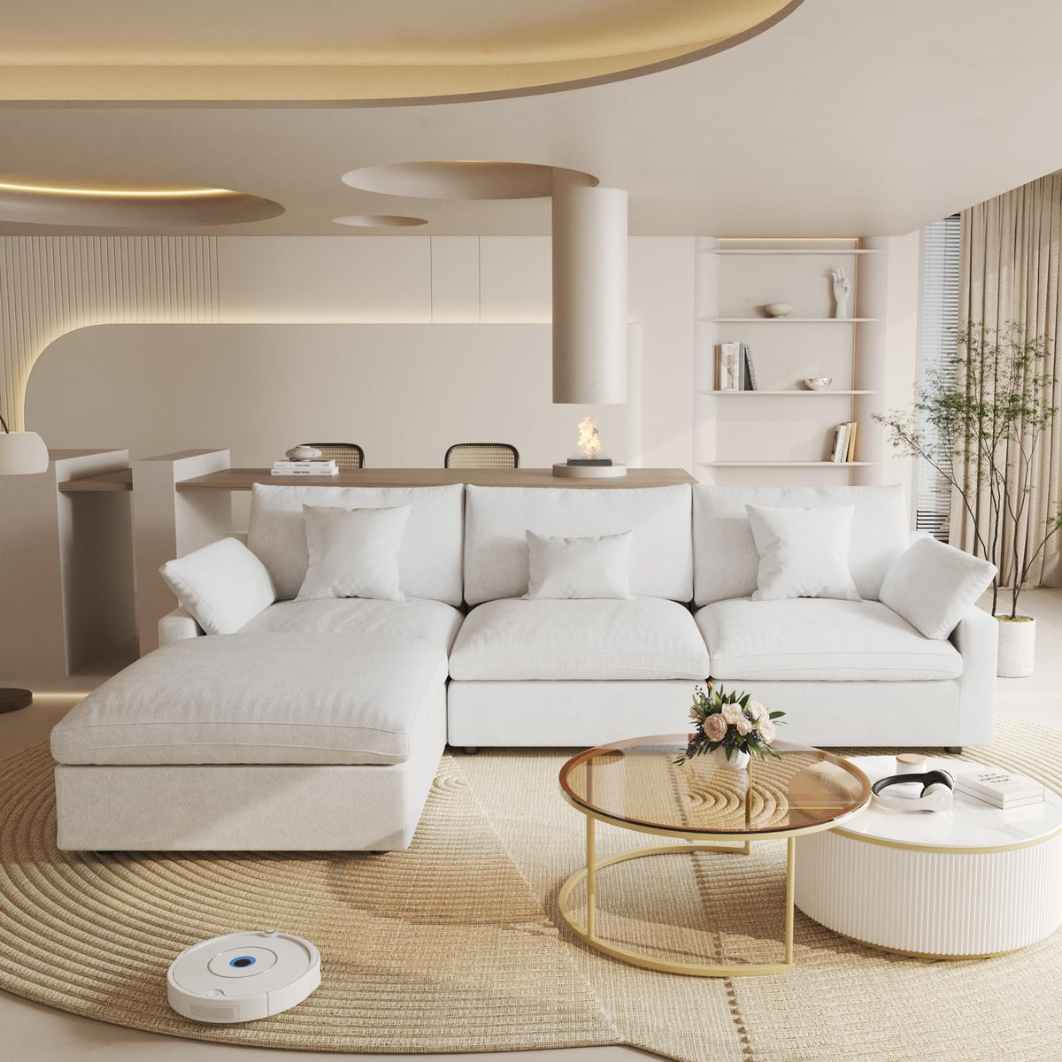 Linen Modular Sectional Sofa – Cloud Comfort Design
