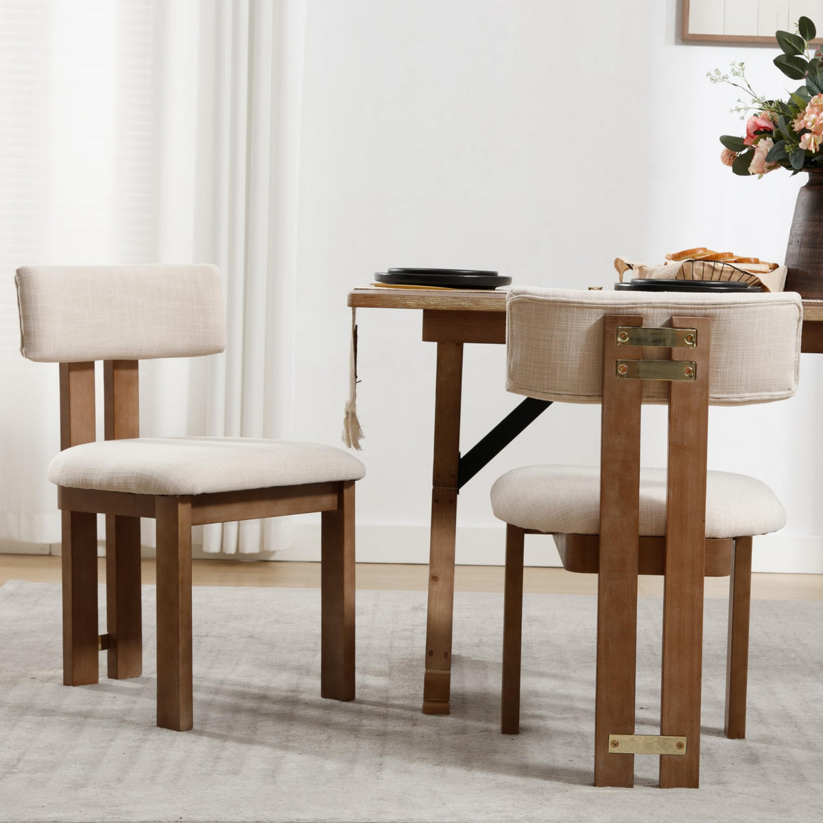Modern Farmhouse Dining Chairs with Wood Frame