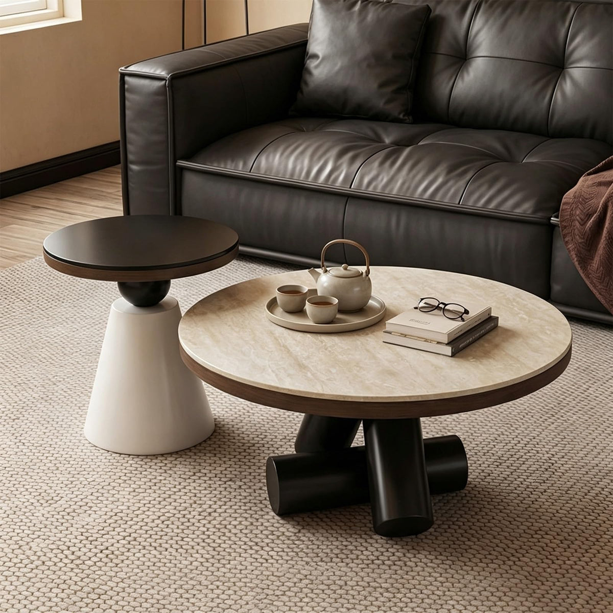 Sintered Stone Coffee Tables – Round Nesting Set