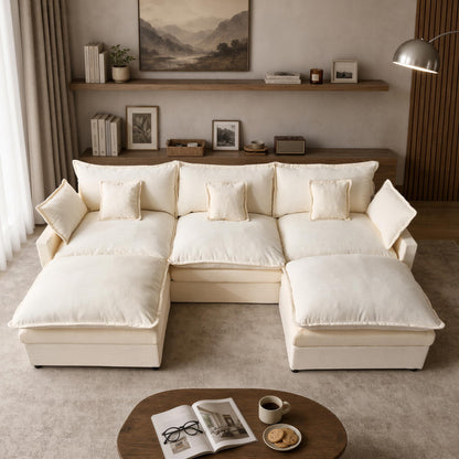 108" Modular Cloud Sectional Sofa with Ottoman