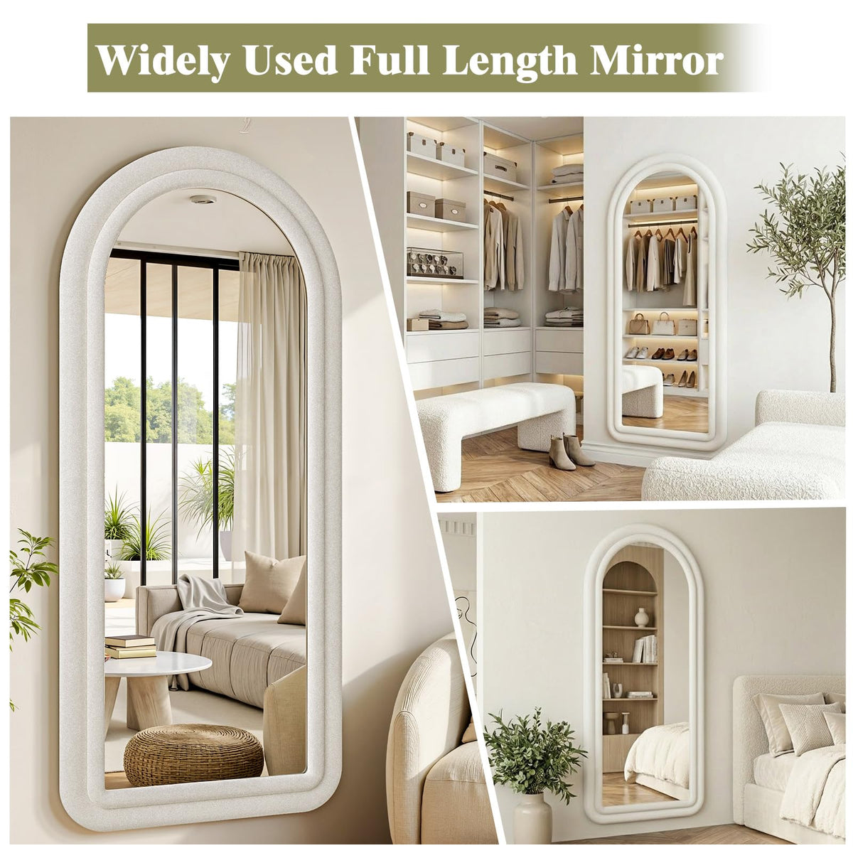 Full-Length Floor Mirror – Soft Flannel Frame