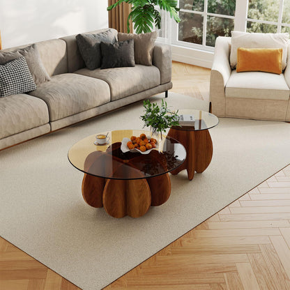 Tempered Glass Coffee and Side Table Set