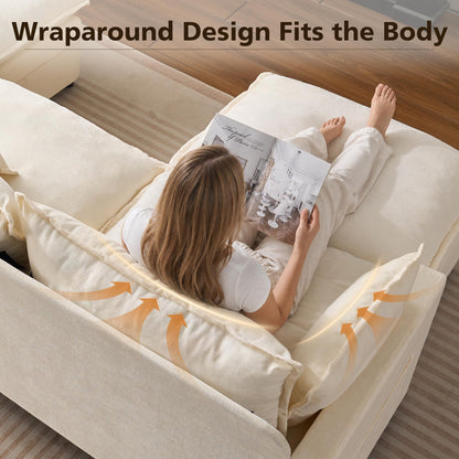 108" Modular Cloud Sectional Sofa with Ottoman