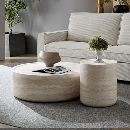 Round Fiberglass Coffee Table with Modern Design