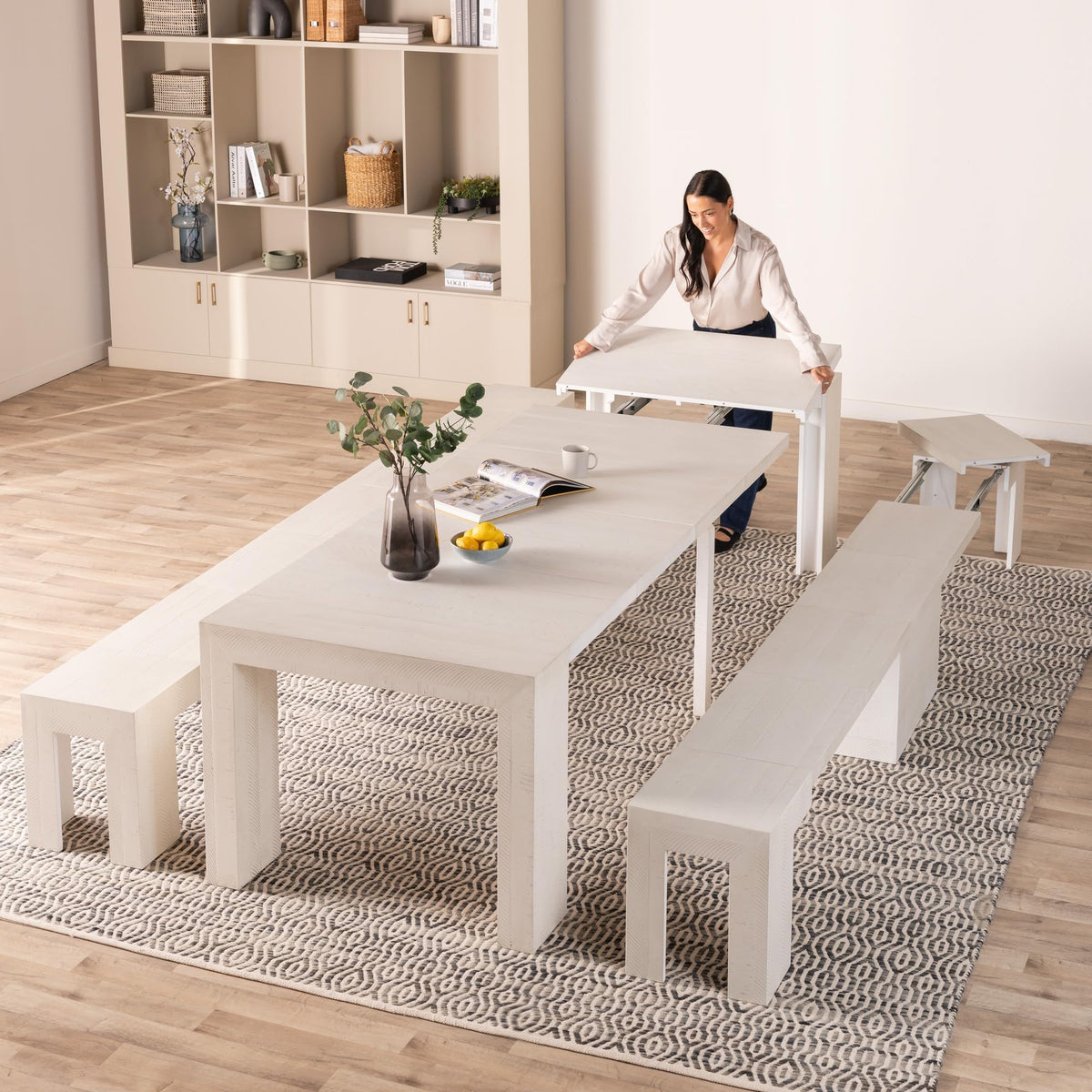 Solid Wood Extendable Dining Table for 2 to 12
