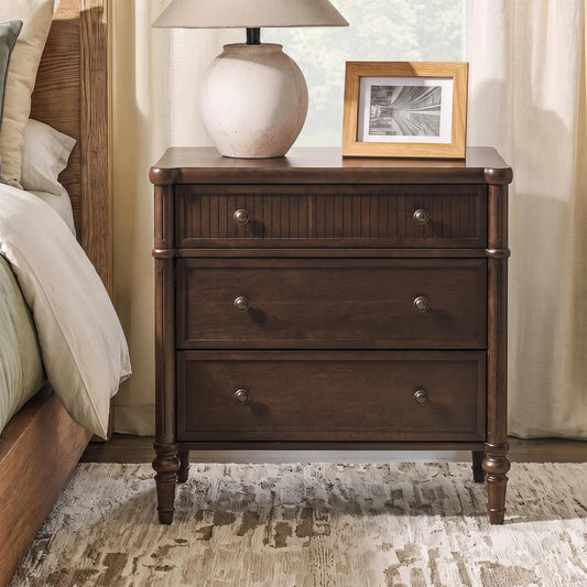3 Drawer Nightstand with Charging Station