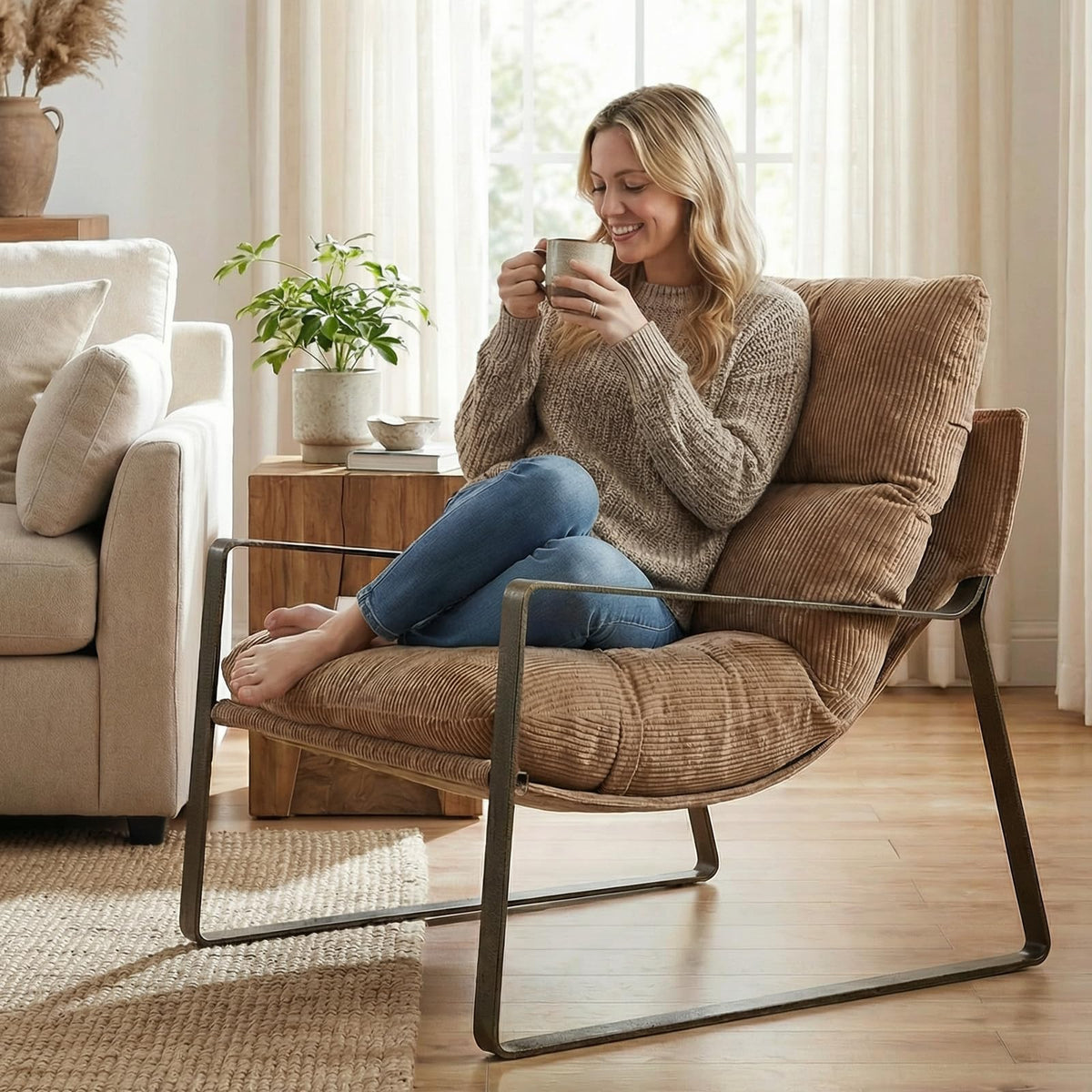 Modern Accent Armchair – Sculpted Lounge Design