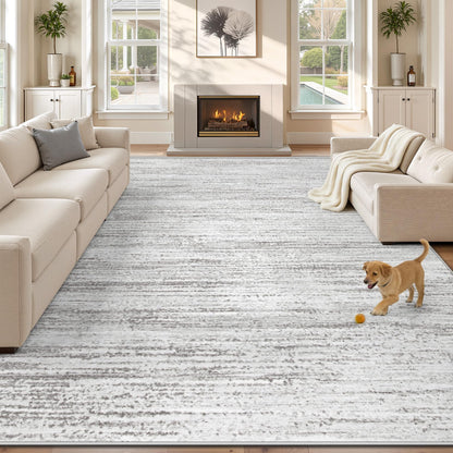 Washable Area Rug with Modern Printed Design