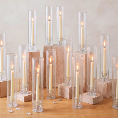 Glass Hurricane Candle Holders – 11.8" Set of 24