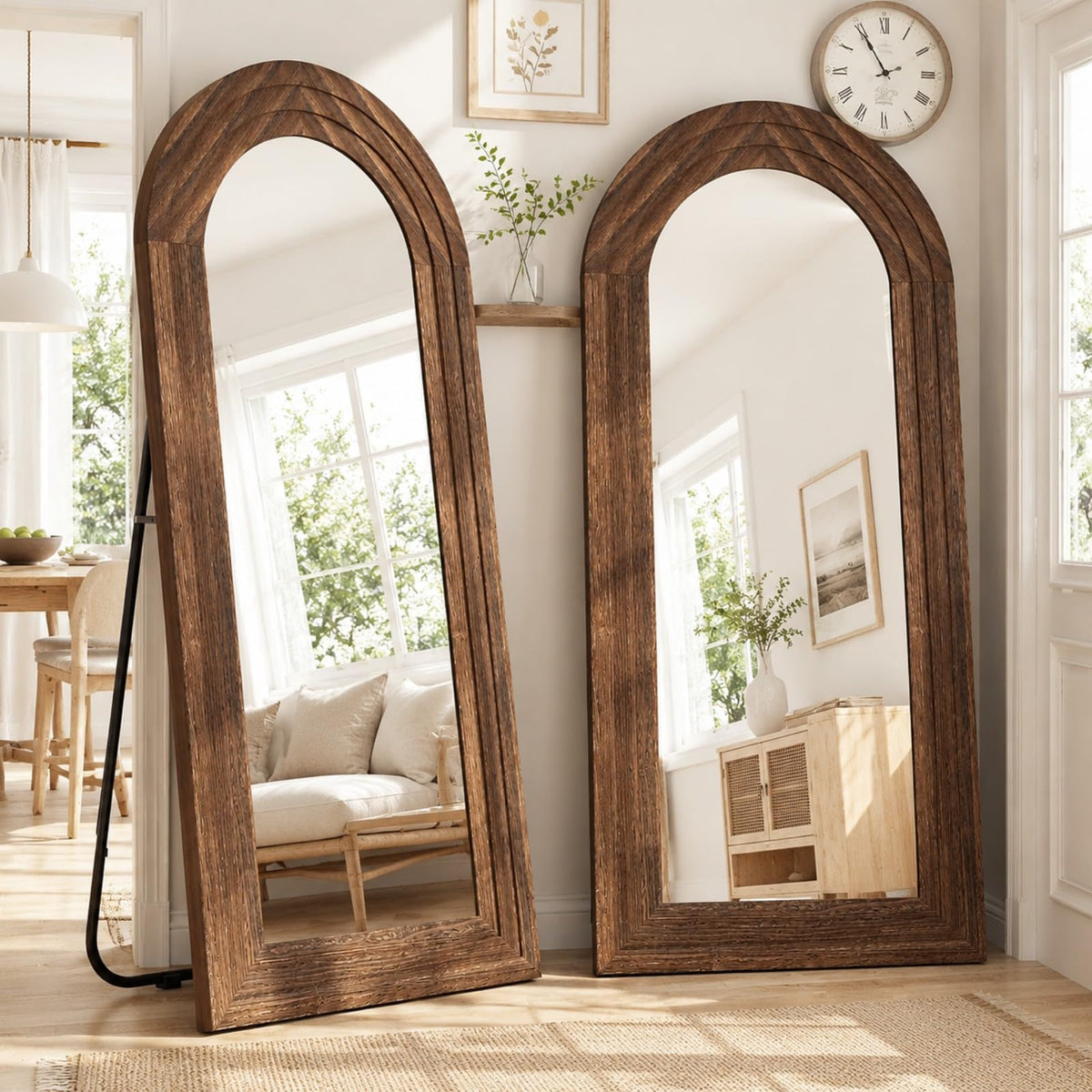 Arched Full-Length Mirror – Solid Wood Frame