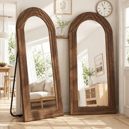 Arched Full-Length Mirror – Solid Wood Frame
