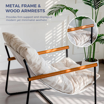 Modern Accent Chair – Cushioned Metal Frame Design